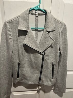 Bar III Light Gray Asymmetric Moto Jacket